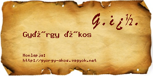 György Ákos névjegykártya